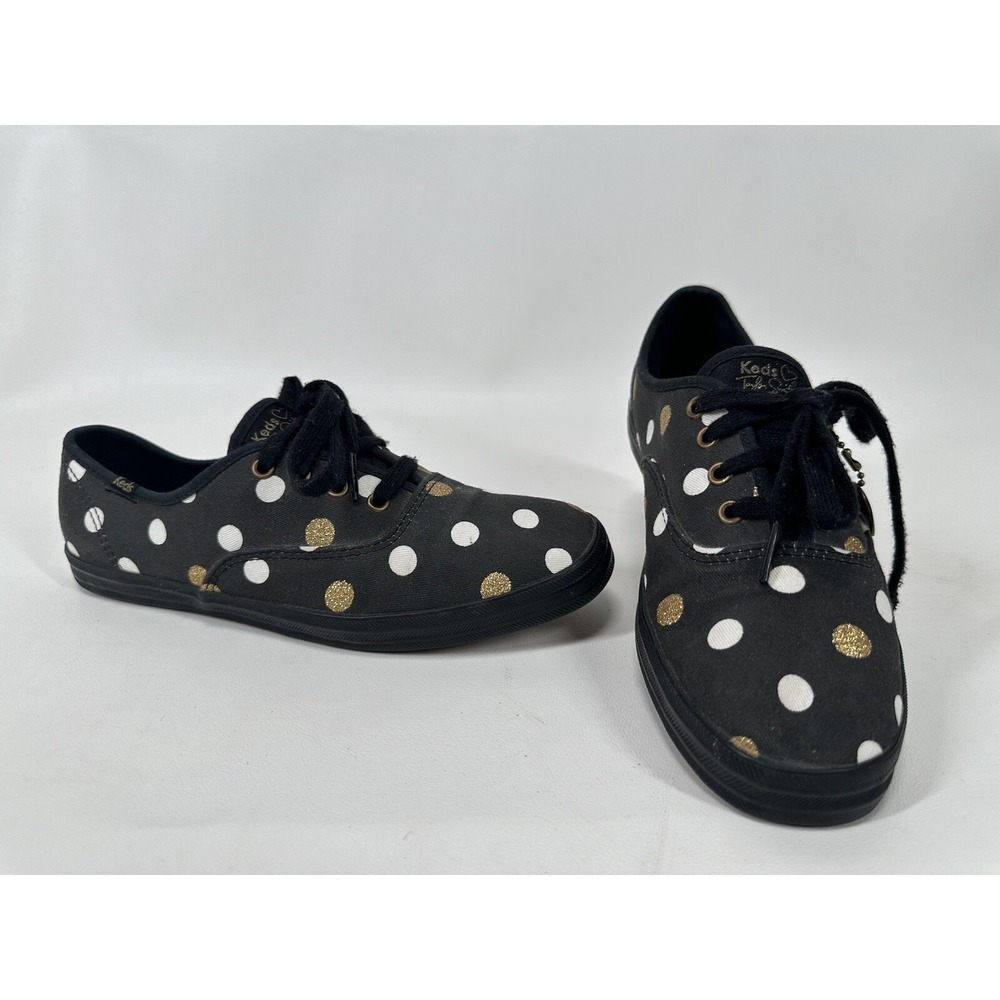 Taylor Swift Keds Black Gold Polka dots Women'sโ Size 7.5 Shoes